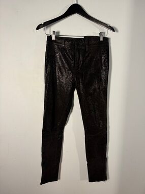 J Brand Black glitter Lambskin Women's skinny